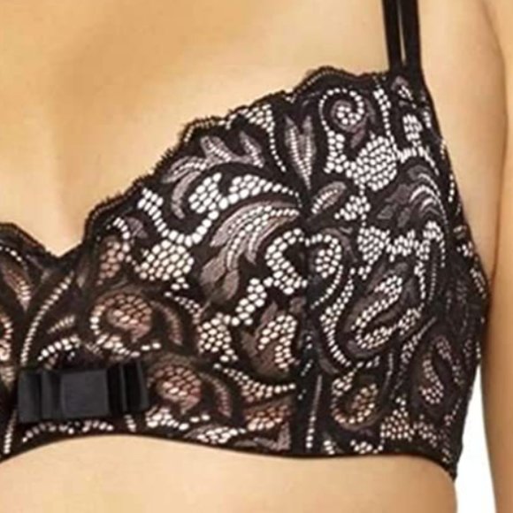 Paramour by Felina Sophia full figure balconette counter bra In Black Lace NWT - Picture 12 of 12